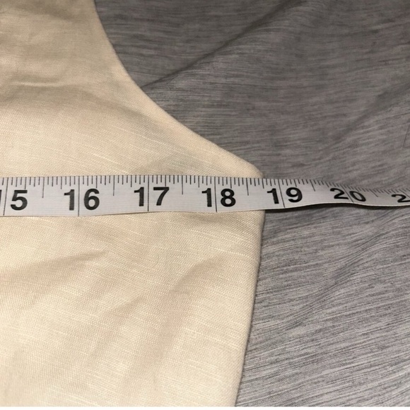 J.Crew Cream Color V-Neck Sleeveless Button Down Linen Blend A-Line Dress Size 8 - Picture 9 of 10